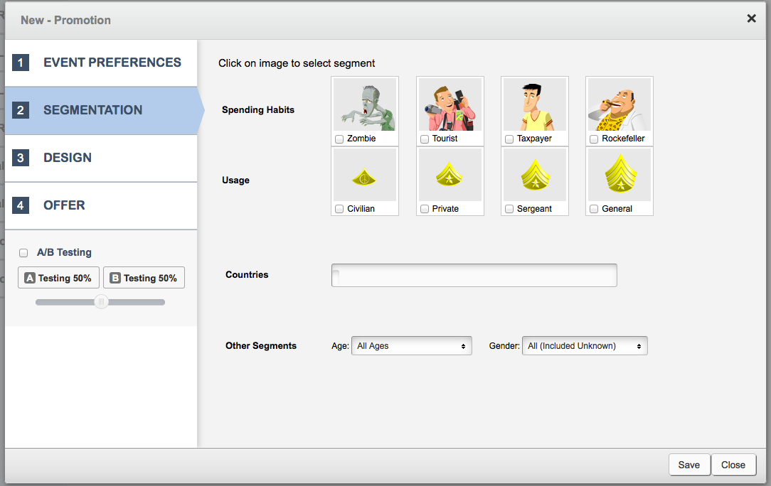 Setting users who should see a particular Promotion